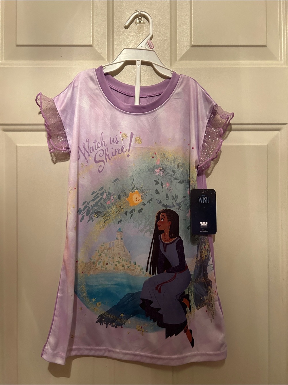 NWTs Disney Lavender and Purple Girls' Wish “Watch Us Shine' size 4 nightgown